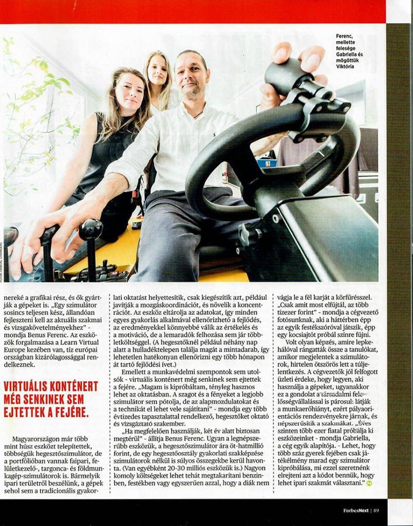 Forbes cikk a szimulátorokról Forbes cikk a szimulátorokról
