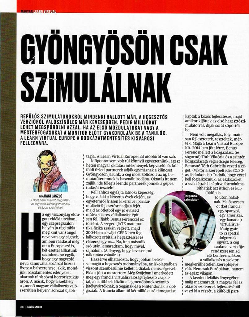 Forbes cikk a szimulátorokról Forbes cikk a szimulátorokról